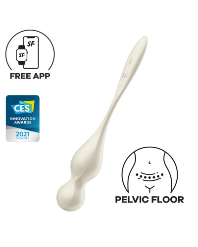 Вагинальные смарт-шарики с вибрацией Satisfyer Love Birds 1 Connect App White, 78 г - Фото №1