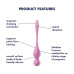 Вагинальные смарт-шарики с вибрацией Satisfyer Love Birds 1 Connect App Pink, 78 г - Фото №6