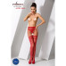 Сітчасті панчохи-стокінги Passion S016 One Size, Red, імітація ажурного пояса з гартерами - Фото №2