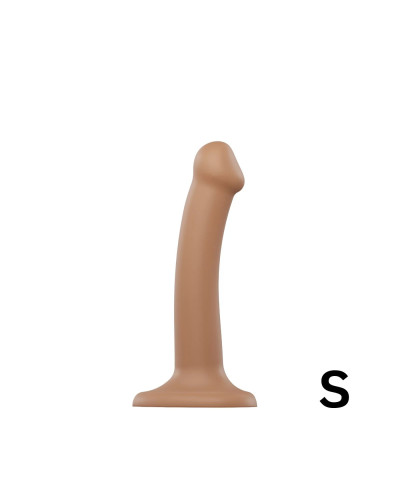 Насадка для страпона Strap-On-Me Dual Density Dildo Caramel S, діаметр 2,7 см, двошарова, гнучка - Фото №1