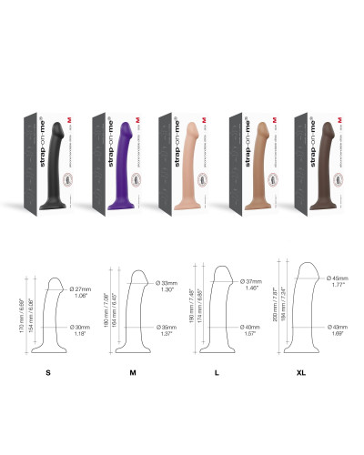 Насадка для страпона Strap-On-Me Dual Density Dildo Caramel S, діаметр 2,7 см, двошарова, гнучка - Фото №4