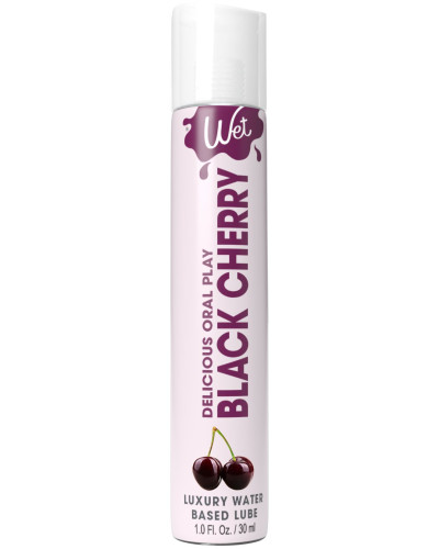Лубрикант на водній основі Wet Oral Play Black Cherry (30 мл), їстівний, без цукру - Фото №1