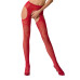 Колготки-бодістокінги з відкритим доступом Passion S017 One Size, Red, імітація панчіх та пояса - Фото №1