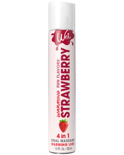 Зігрівальний лубрикант на водній основі Wet Warming Strawberry 4 in 1, без цукру (30 мл) - Фото №1