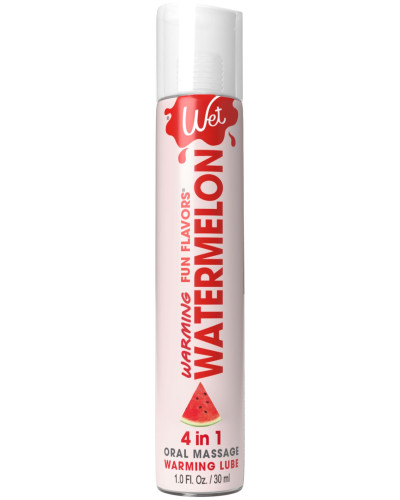 Зігрівальний лубрикант на водній основі Wet Warming Watermelon 4 in 1, без цукру (30 мл) - Фото №1
