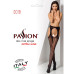 Сітчасті панчохи-стокінги Passion S018 One Size, Black, імітація пояса, сітка з вертикальними смужка - Фото №7