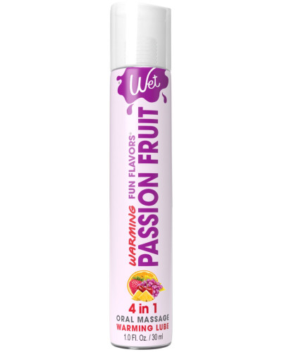 Зігрівальний лубрикант на водній основі Wet Warming Passion Fruit 4 in 1, без цукру (30 мл) - Фото №1