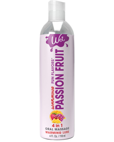 Зігрівальний лубрикант на водній основі Wet Warming Passion Fruit 4 in 1, без цукру (118 мл) - Фото №1