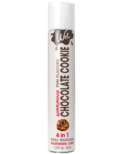 Зігрівальний лубрикант на водній основі Wet Warming Chocolate Cookie 4 in 1, без цукру (30 мл) - Фото №1
