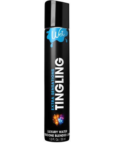 Охлаждающий лубрикант на водно-силиконовой основе Wet Extra Sensations Tingling (30 мл) - Фото №1