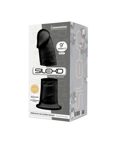 Фалоімітатор SilexD Oscar Black (MODEL 2 size 9in), двошаровий, силікон + Silexpan, діаметр 5,4см - Фото №3