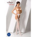 Сітчасті панчохи-стокінги Passion S018 One Size, White, імітація пояса, сітка з вертикальними смужка - Фото №2