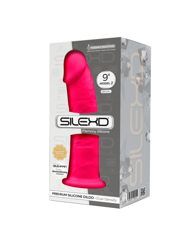 Фалоімітатор SilexD Oscar Pink (MODEL 2 size 9in), двошаровий, силікон + Silexpan, діаметр 5,4см - Фото №3