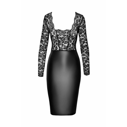 Платье Noir Handmade F295 Euphoria, L, black, кружево, глубокое декольте, юбка миди под латекс