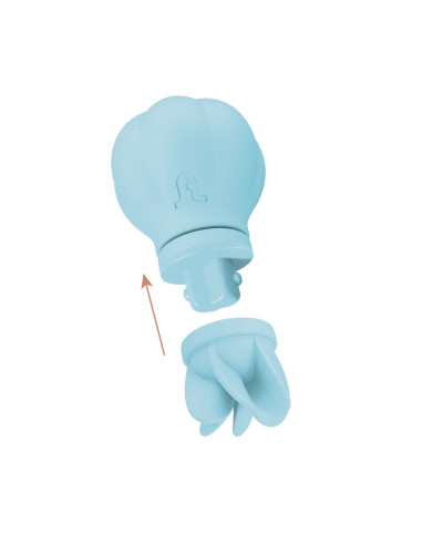 Вібратор Adrien Lastic Caress Blue з насадками для стимуляції ерогенних зон, які обертаються. - Фото №4
