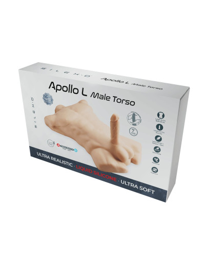 Торс з фалоімітатором на присосці SilexD Apollo L Male Torso, суперреалістичний, термореактивний - Фото №7