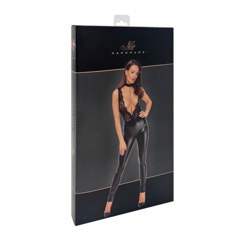 Комбінезон Noir Handmade F298 Libido, L, під латекс, мереживний верх, чокер, знімне намисто, доступ