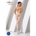 Сітчасті колготки-бодістокінги Passion S019 One Size, White, імітація трусиків, відкритий доступ - Фото №2