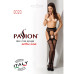 Сітчасті панчохи-стокінги Passion S020 One Size, Black, ажурний візерунок, імітація пояса з гартерам - Фото №7