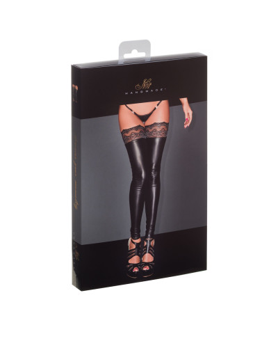 Чулки с мокрым эффектом Noir Handmade F135 Powerwetlook stockings, 3XL, без мысков - Фото №5