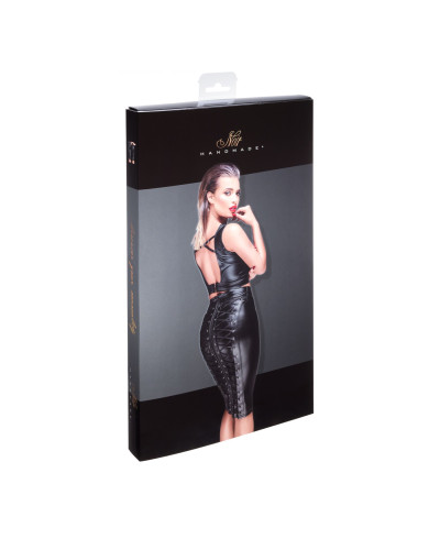 Юбка-карандаш со шнуровкой Noir Handmade F152 Powerwetlook pencil skirt, 3XL, с мокрым эффектом - Фото №5
