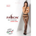 Еротичні колготки-бодістокінг Passion S021 black, у велику сітку з високим поясом - Фото №7