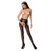 Сексуальные колготки-бодистокинги Passion S022 One Size, Black, имитация чулок и пояса с гартерами - Фото №3