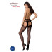 Сексуальные колготки-бодистокинги Passion S022 One Size, Black, имитация чулок и пояса с гартерами - Фото №4