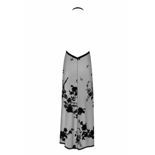 Сукня Noir Handmade F312 Divinity, 3XL, black, прозора, до підлоги, відкрита спина, розріз збоку