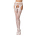 Сексуальні колготки-бодістокінги Passion S022 One Size, White, імітація панчіх і пояса з гартерами - Фото №1