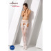 Сексуальні колготки-бодістокінги Passion S022 One Size, White, імітація панчіх і пояса з гартерами - Фото №2