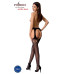 Еротичні панчохи-стокінги Passion S024 One Size, Black, імітація панчіх та пояса з гартерами - Фото №4