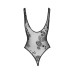 (SALE) Боди Noir Handmade F242 Tulle body with patterned flock embroidery - L - Фото №5