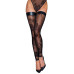 Панчохи Noir Handmade F243 Tulle stockings with patterned flock embroidery - 3XL - Фото №1