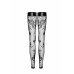 Панчохи Noir Handmade F243 Tulle stockings with patterned flock embroidery - 3XL - Фото №5