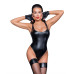 Боди Noir Handmade F244 Powerwetlook body with high cut bottom hem - M - Фото №1