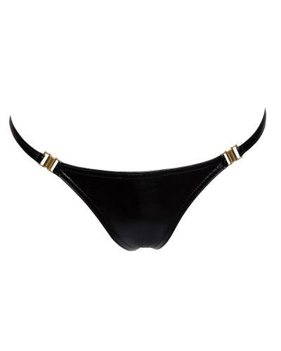 Трусики Noir Handmade P008 Powerwetlook panty with gold clasp - S - Фото №4