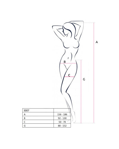 Еротичні колготки-бодістокінги Passion S025 One Size, White, імітація ажурних панчішок з пояском - Фото №4