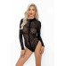 (SALE) Боді Noir Handmade F287 Leopard flock bodysuit with long sleeves - M - Фото №1
