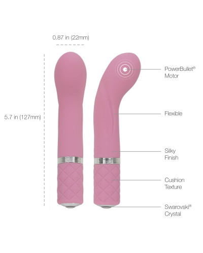 Розкішний вібратор Pillow Talk - Racy Pink з кристалом Сваровські для точки G, подарункове паковання - Фото №8