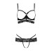 Комплект білизни Passion Exclusive SARIA SET OpenBra S/M, black, стрепи, відкритий ліф, стрінги - Фото №5