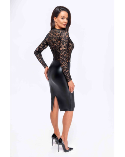 Сукня Noir Handmade F295 Euphoria lace and wetlook midi dress - 3XL - Фото №3