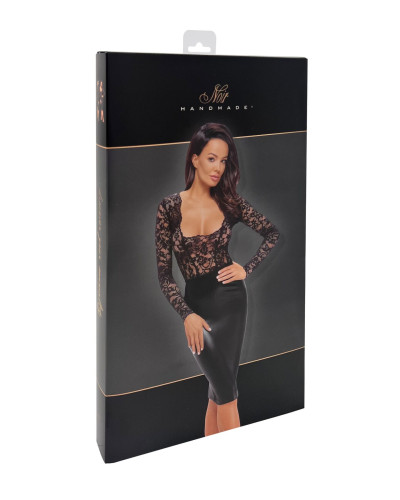 Сукня Noir Handmade F295 Euphoria lace and wetlook midi dress - 3XL - Фото №6