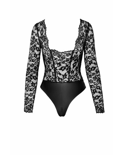 Боди Noir Handmade F296 Psyche bodysuit of lace and wetlook - L - Фото №6