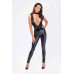 Комбінезон Noir Handmade F298 Libido Deep-V catsuit with collar and pearl chain - M - Фото №3
