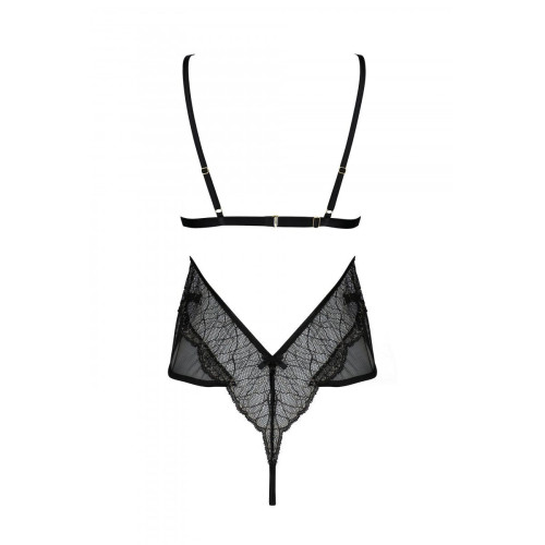 Боди Passion AMBERLY BODY black, XXL/XXXL, открытая спина, низ стринги