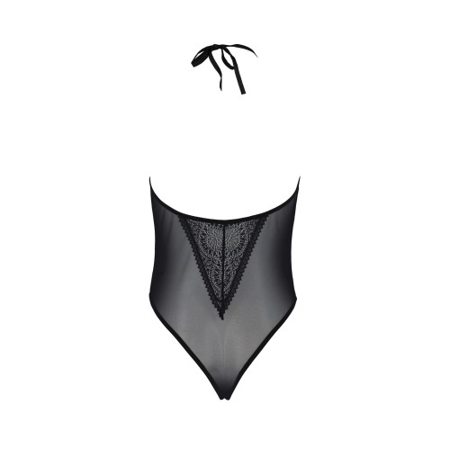 Боді Passion DROSERA BODY black, XXL/XXXL, високі вирізи, верх на зав’язках