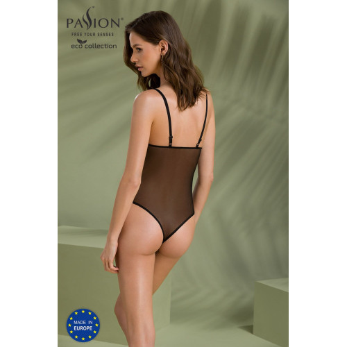 Боді Passion KERRIA BODY black, L/XL, з високими вирізами та верхом балконет