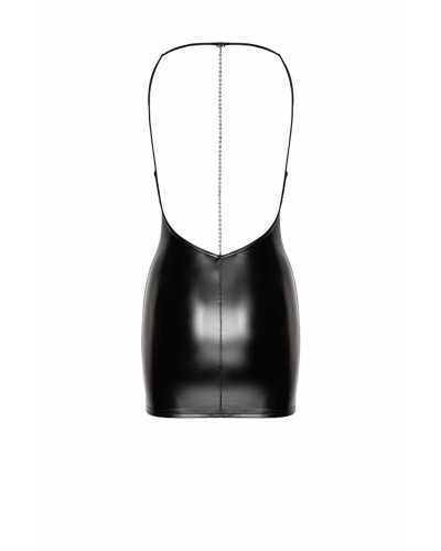 Платье Noir Handmade F307 Mirage wetlook mini dress with jewelry rhinestone chain - S - Фото №5