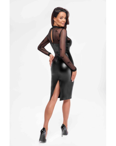 Сукня Noir Handmade F310 Sublime wetlook and flocked mesh midi dress - XL - Фото №2